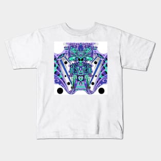 mictlan alien ecopop in transfer spaceship pattern art Kids T-Shirt